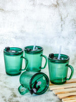 Goodhomes Color Mug Sipper with Lid & Straw (Set of 4pcs)