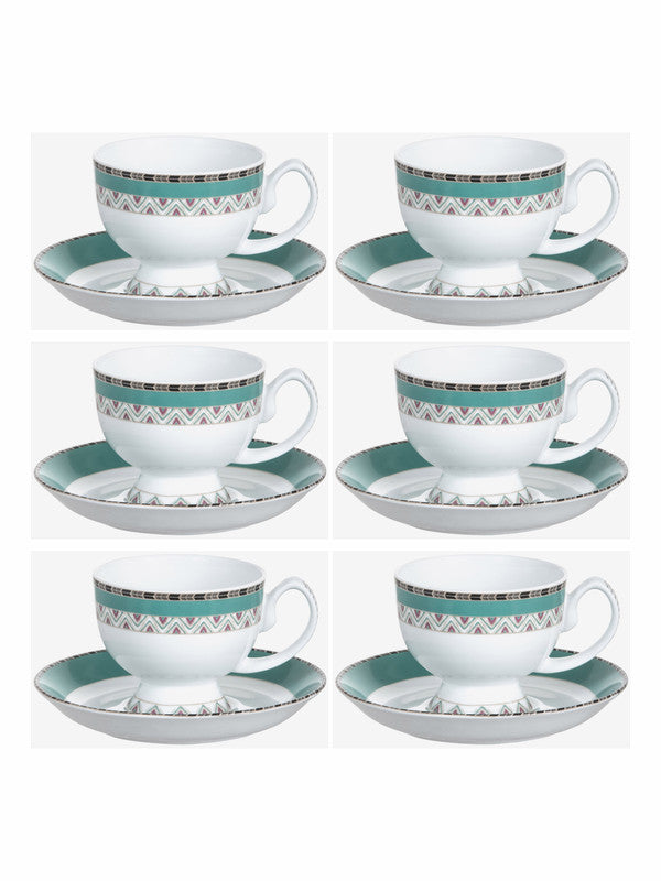 Goodhomes Bone China Tea / Coffee Cup Saucer (Set of 6pcs Cup & 6pcs Saucer)