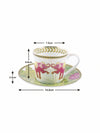 Goodhomes Bone China Cup Saucer Set With Real Gold Print ( Set Of 12 Pcs)