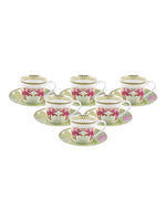 Goodhomes Bone China Cup Saucer Set With Real Gold Print ( Set Of 12 Pcs)