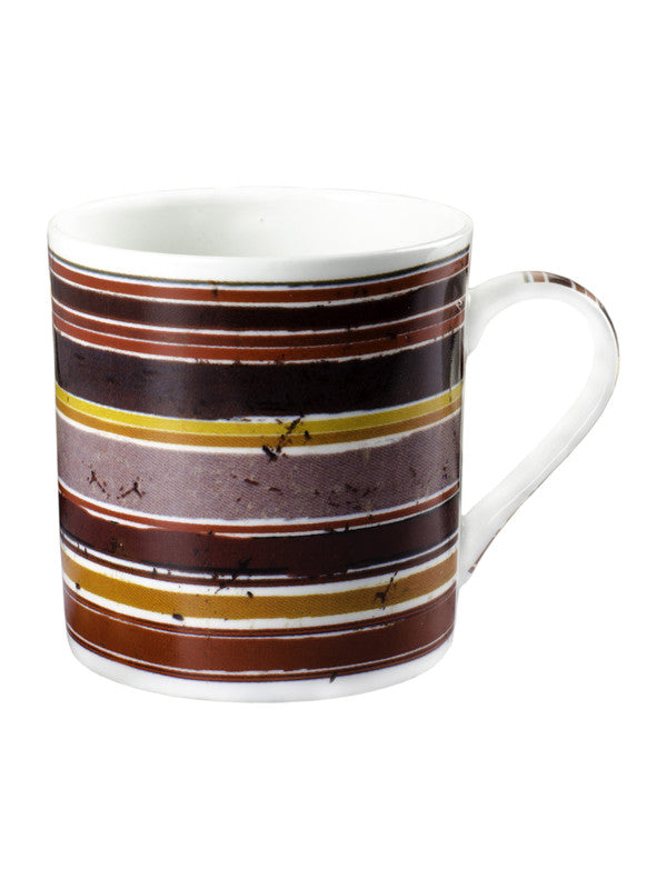 Bone China Tea Cups/Coffee Mugs with Stripes Design (Set of 6 mugs)