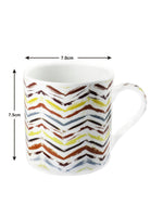 Bone China Tea Cups/Coffee Mugs with Geometric Design (Set of 6 mugs)
