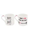 Bone China Mug Set with Happy Happy Slogan ( Set of 4 Cup )