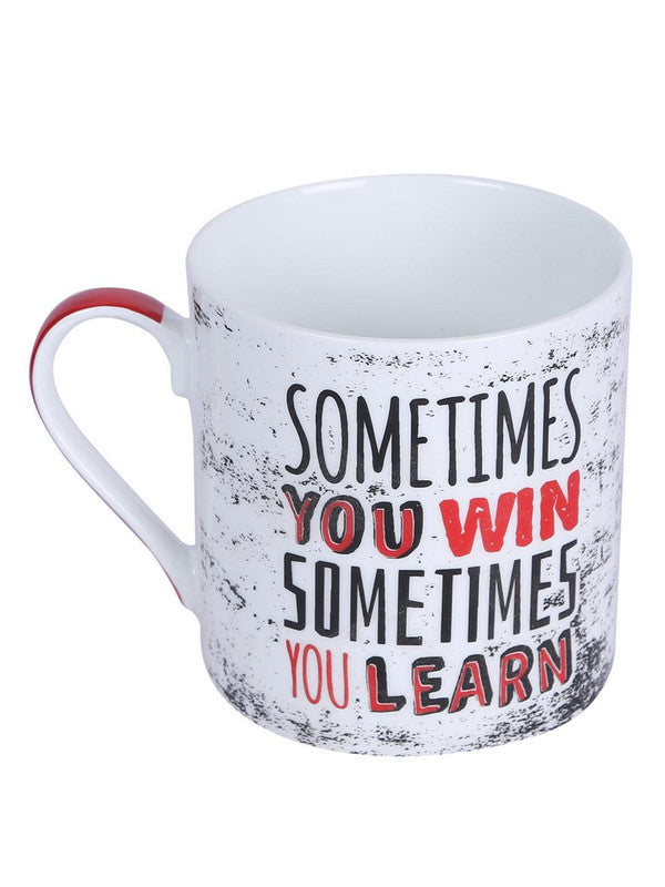 Bone China Mug Set with You Win Slogan ( Set of 4 Cup )