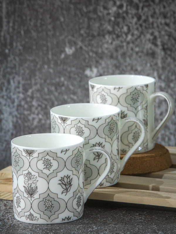 Goodhomes Fine Bone China Tea/Coffee Mug Luster Print (Set of 6pcs)