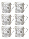 Goodhomes Fine Bone China Tea/Coffee Mug Luster Print (Set of 6pcs)