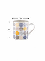 Bone China Tea Cups/Coffee Mugs with Polka Dot Print (Set of 6 mugs)