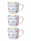 Goodhomes Fine Bone China Large Tea/Coffee Mug (Set of 3 pcs)