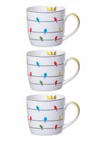 Goodhomes Fine Bone China Large Tea/Coffee Mug (Set of 3 pcs)